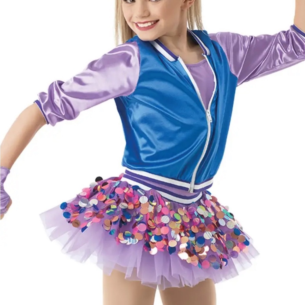 3/$50 Weissman Purple Sequin Skirt and Jacket Dance Costume